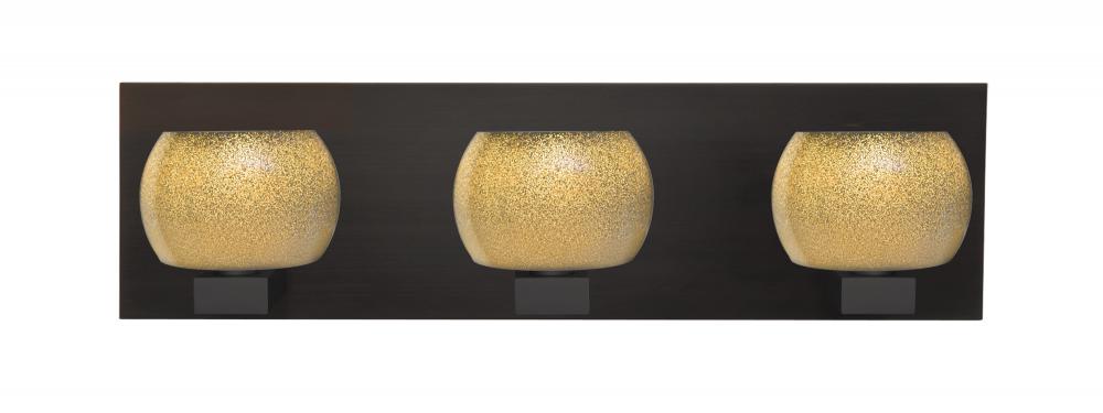 Besa, Keno Vanity, Gold Sand, Bronze Finish, 3x3W LED