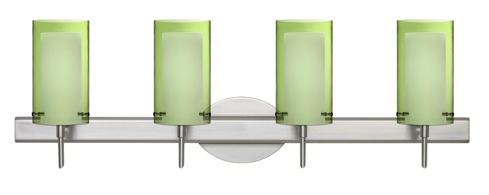 Besa Pahu 4 Wall 4SW Transparent Olive/Opal Satin Nickel 4x5W LED