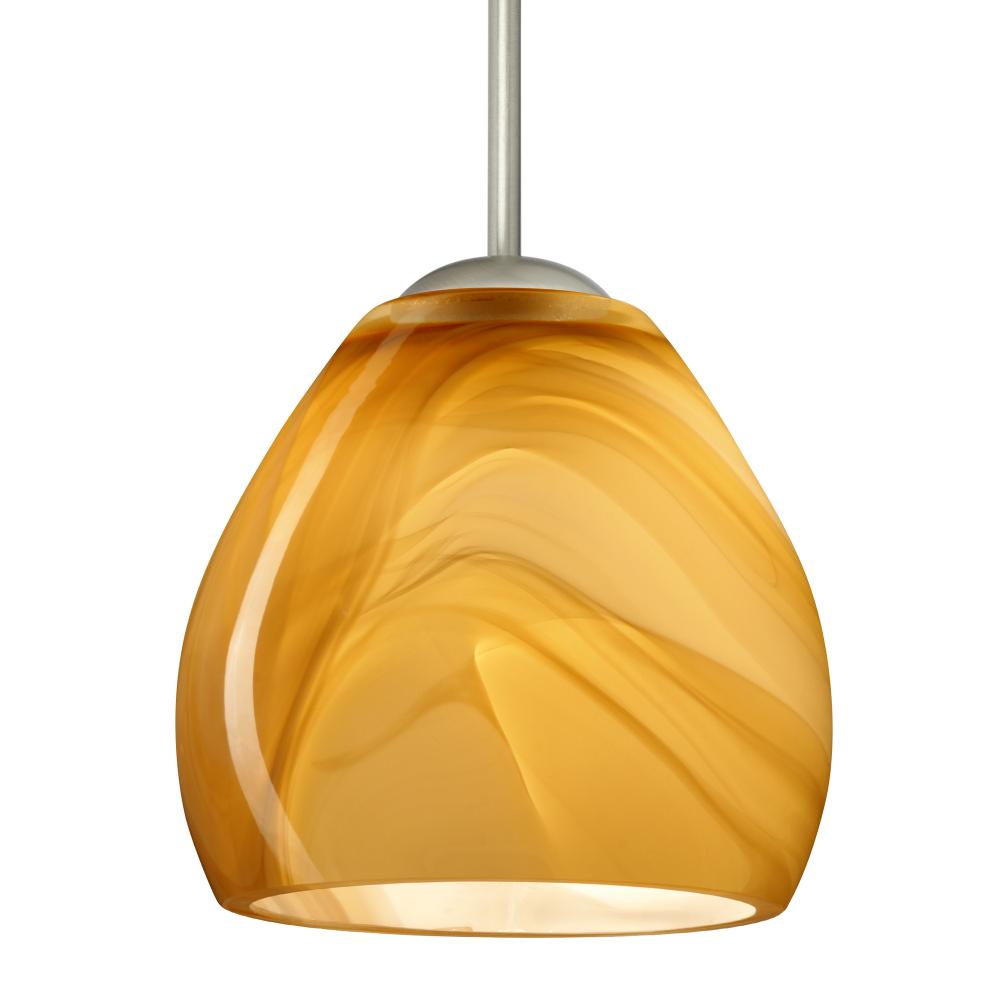 Besa Bolla Pendant For Multiport Canopy Honey Satin Nickel 1x40W B10 Medium base