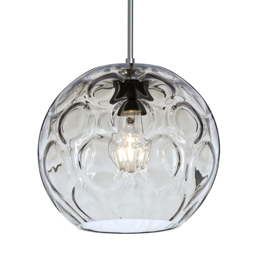 Besa Bombay Pendant For Multiport Canopy, Clear, Satin Nickel Finish, 1x60W Medium Ba