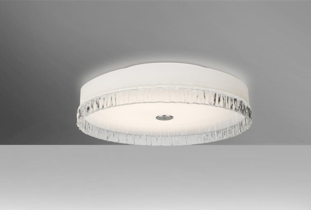 Besa, Paco 12 Ceiling, Opal/Clear Stone,  Finish, 1x16W LED