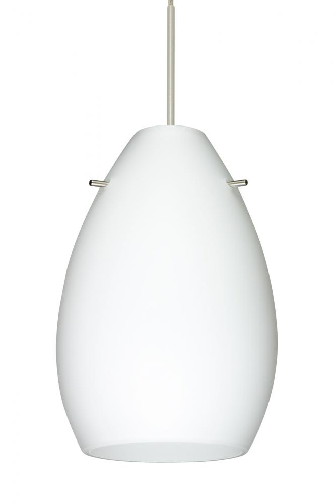 Besa Pendant Pera 6 Satin Nickel Opal Matte 1x50W Halogen, 15Ft. Cord