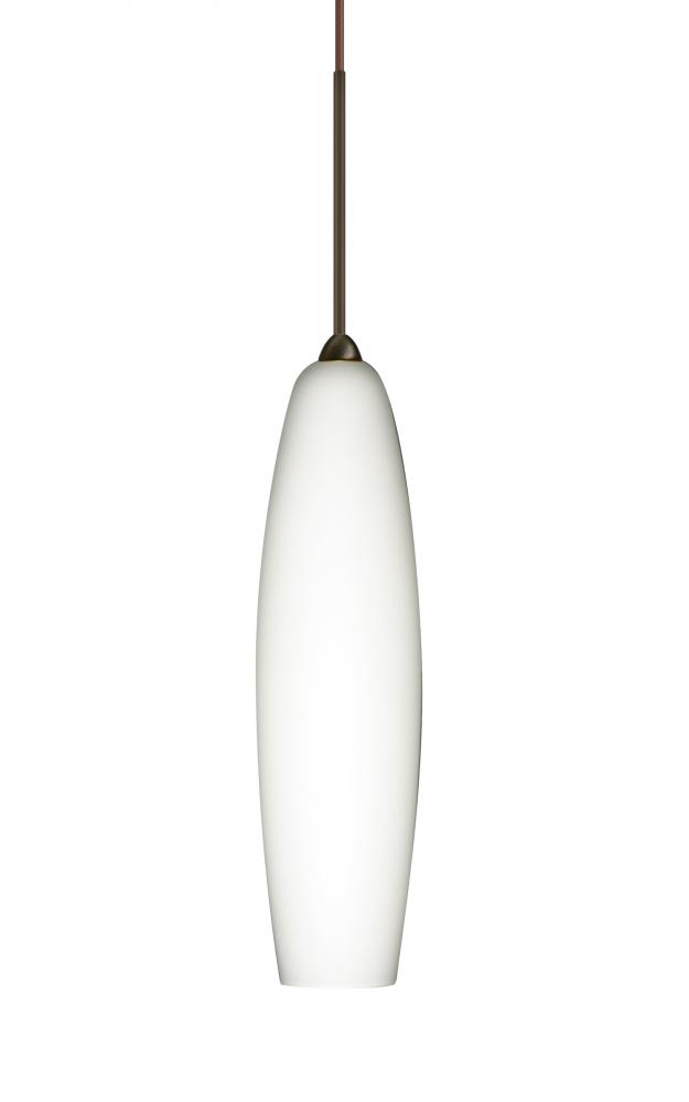 Besa Pendant Zumi Bronze Opal Matte 1x5W LED, 15Ft. Cord