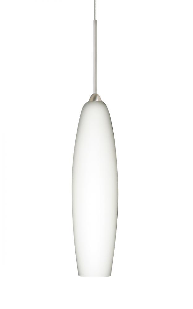 Besa Pendant Zumi Satin Nickel Opal Matte 1x5W LED, 15Ft. Cord