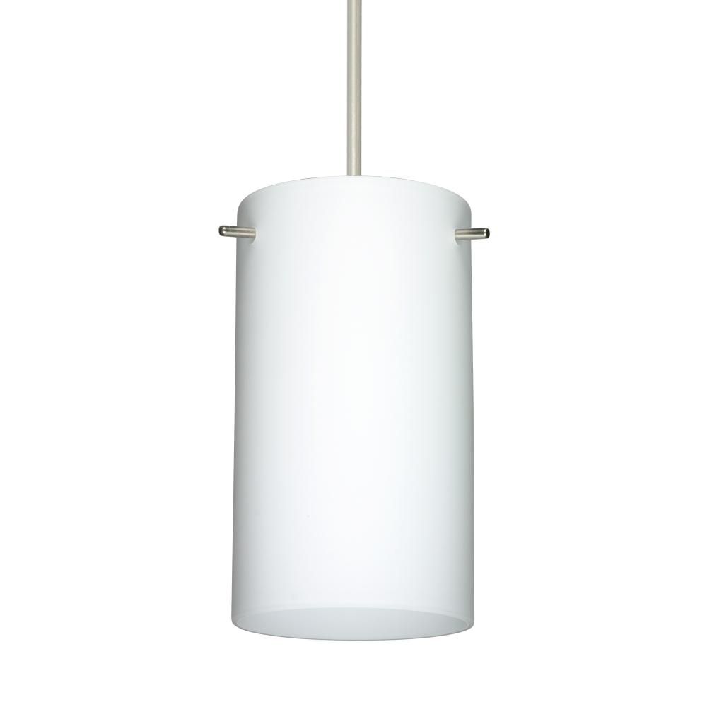 Besa Stilo 7 Pendant Satin Nickel Opal Matte 1x50W Halogen, 15Ft. Cord