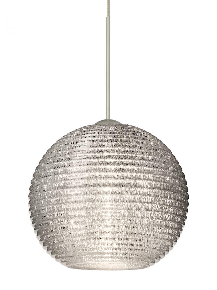 Besa Pendant Kristall 6 Satin Nickel Glitter 1x5W LED