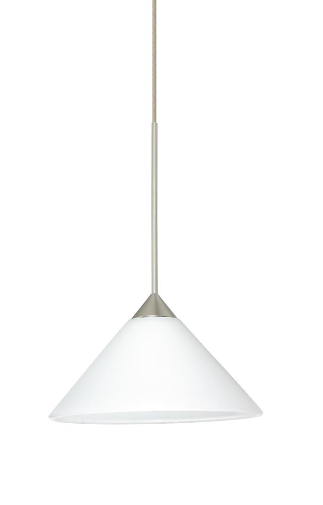 Besa Pendant For Multiport Canopy Kona Satin Nickel White 1x5W LED