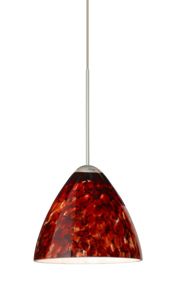 Besa Pendant For Multport Canopy Mia Satin Nickel Garnet 1x5W LED