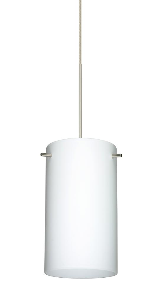 Besa Stilo 7 Pendant for Multiport Canopy Opal Matte Satin Nickel 1x5W LED, 15Ft. Cord