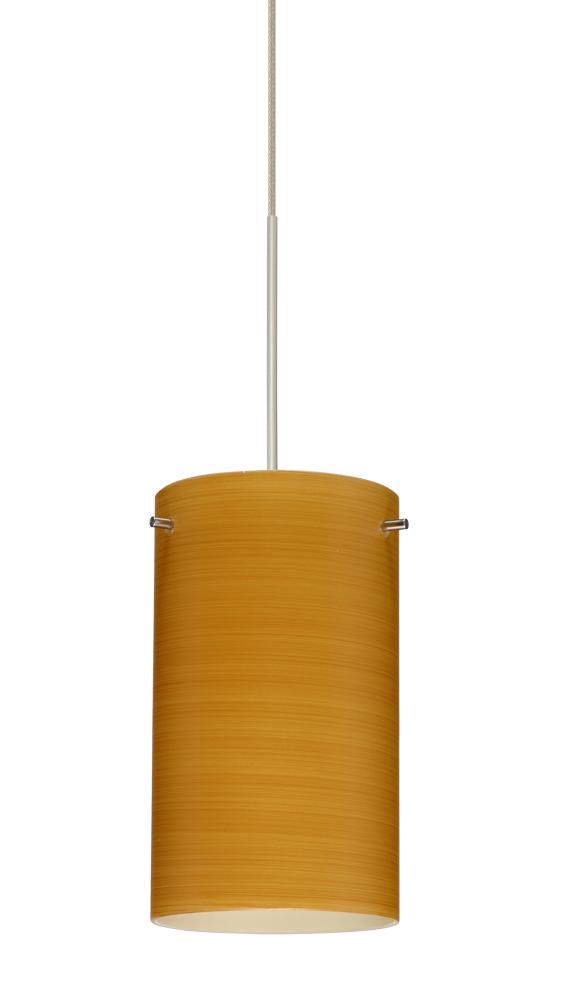 Besa Stilo 7 Pendant for Multiport Canopy Oak Satin Nickel 1x5W LED, 15Ft. Cord