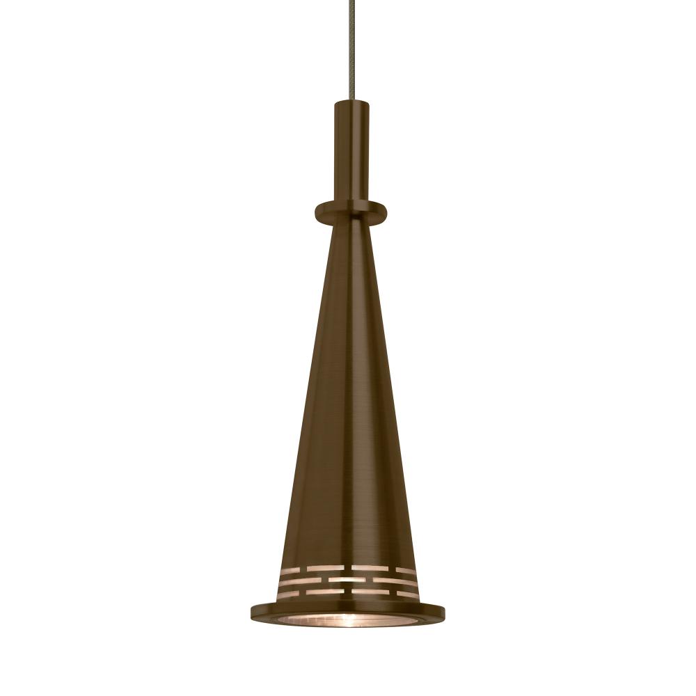 Besa, Prince Cord Pendant For Multiport Canopy, Bronze Cone, Bronze Finish, 1x9W LED