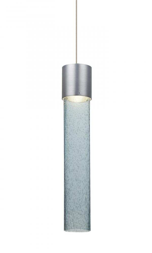 Besa, Wanda 12 Cord Pendant For Multiport Canopy, Blue Bubble, Satin Nickel Finish, 1