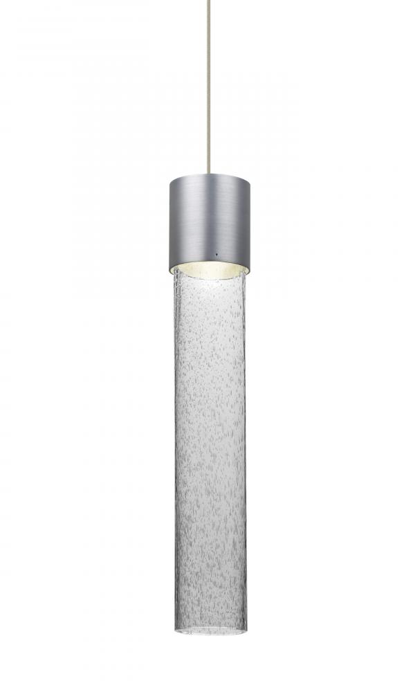 Besa, Wanda 12 Cord Pendant For Multiport Canopy, Clear Bubble, Satin Nickel Finish,