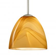 Besa Lighting 1BT-7572HN-LED-SN-L - Besa Sasha LED Pendant Honey Satin Nickel 1x9W LED, 15Ft. Cord