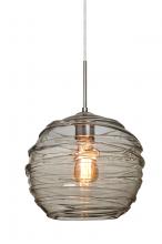 Besa Lighting 1JC-462702-EDIL-SN - Besa Wave 10 Pendant Satin Nickel Smoke 1x8W LED Filament