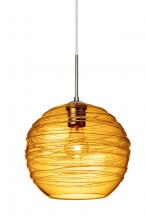 Besa Lighting 1JC-462782-SN - Besa Wave 10 Pendant Satin Nickel Amber 1x60W Medium Base