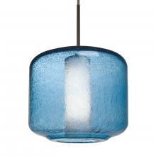 Besa Lighting 1JC-NILES10BO-BR-L - Besa Niles 10 Pendant, Blue Bubble/Opal, Bronze Finish, 1x60W Medium Base T10, 15Ft.