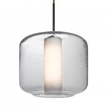 Besa Lighting 1JC-NILES10CO-BR-L - Besa Niles 10 Pendant, Clear Bubble/Opal, Bronze Finish, 1x60W Medium Base T10, 15Ft.