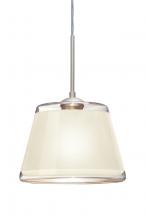 Besa Lighting 1JC-PIC9WH-LED-SN - Besa Pendant Pica 9 Satin Nickel White Sand 1x9W LED