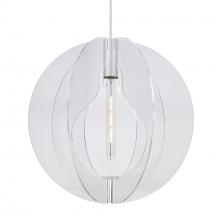 Besa Lighting 1JT-BENITOGL-EDIL-SN - Besa, Benito Cord Pendant, Globe, Satin Nickel Finish, 1x4W LED Filament