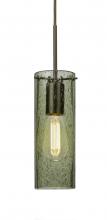 Besa Lighting 1JT-JUNI10MS-EDIL-BR-L - Besa, Juni 10 Cord Pendant, Moss Bubble, Bronze, 1x4W LED Filament, 15Ft. Cord