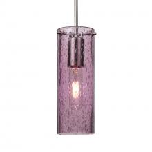 Besa Lighting 1JT-JUNI10PL-SN-L - Besa, Juni 10 Cord Pendant, Plum Bubble, Satin Nickel, 1x60W Medium Base, 15Ft. Cord