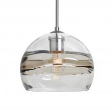 Besa Lighting 1JT-SPIR8SC-SN - Besa Spirit 8 Pendant, Smoke/Clear, Satin Nickel Finish, 1x60W Medium Base