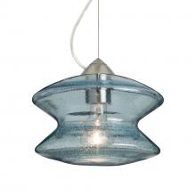 Besa Lighting 1KX-ZENBL-SN - Besa, Zen Cable Pendant , Blue Bubble, Satin Nickel Finish, 1x60W Medium Base