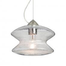 Besa Lighting 1KX-ZENCL-SN - Besa, Zen Cable Pendant , Clear Bubble, Satin Nickel Finish, 1x60W Medium Base