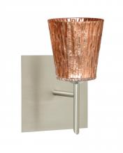 Besa Lighting 1SW-5125CF-SN-SQ - Besa Wall With SQ Canopy Nico 4 Satin Nickel Stone Copper Foil 1x40W G9