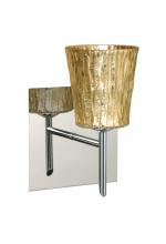 Besa Lighting 1SW-5125GF-CR-SQ - Besa Wall With SQ Canopy Nico 4 Chrome Stone Gold Foil 1x40W G9