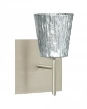 Besa Lighting 1SW-5125SF-LED-SN-SQ - Besa Wall With SQ Canopy Nico 4 Satin Nickel Stone Silver Foil 1x5W LED