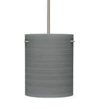 Besa Lighting 1TT-4006TN-SN - Besa Stem Pendant Tamburo 8 Satin Nickel Titan 1x100W Medium Base