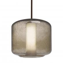 Besa Lighting 1TT-NILES10SO-BR-L - Besa Niles 10 Pendant, Smoke Bubble/Opal, Bronze Finish, 1x60W Medium Base T10, 15Ft.