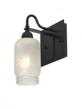 Besa Lighting 1WG-MILO4WF-BK - Besa Milo 4 Wall, White Frost, Black Finish, 1x60W Medium Base