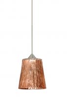 Besa Lighting 1XC-5125CF-LED-SN - Besa Pendant Nico 4 Satin Nickel Stone Copper Foil 1x5W LED