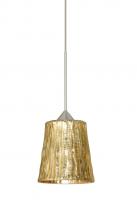 Besa Lighting 1XC-5125GF-LED-SN - Besa Pendant Nico 4 Satin Nickel Stone Gold Foil 1x5W LED