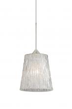 Besa Lighting 1XT-5125GL-LED-SN - Besa Pendant Nico 4 Satin Nickel Stone Glitter 1x5W LED