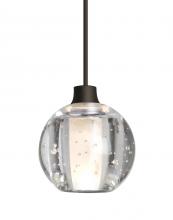 Besa Lighting 1XT-BOCA5BB-LED-BR - Besa, Boca 5 Cord Pendant, Clear Bubble, Bronze Finish, 1x3W LED