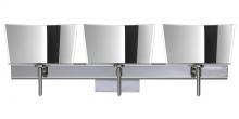 Besa Lighting 3SW-6773MR-CR-SQ - Besa Groove Wall With SQ Canopy 3SW Mirror-Frost Chrome 3x40W G9