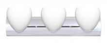 Besa Lighting 3WZ-412207-LED-CR - Besa Wall Bolla Chrome Opal Matte 3x9W LED