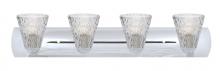 Besa Lighting 4WZ-NICO5CL-CR - Nico 5 Vanity, Clear Stone, Chrome Finish, 4x60W Medium Base