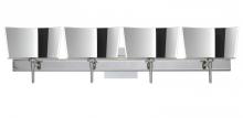 Besa Lighting 4SW-6773MR-CR-SQ - Besa Groove Wall With SQ Canopy 4SW Mirror-Frost Chrome 4x40W G9