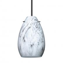 Besa Lighting B-1713MG-BK - Besa Pendant for Multiport Canopy Pera 6, Black Finish, Marble Grigio 1x50W Candelabra