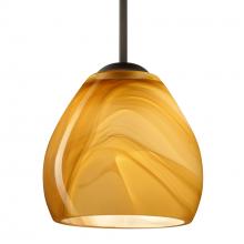 Besa Lighting B-4122HN-MED-BR - Besa Bolla Pendant For Multiport Canopy Honey Bronze 1x40W B10 Medium base