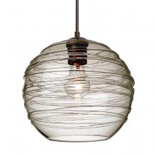 Besa Lighting J-462702-BR-L - Besa Wave 10 Pendant For Multiport Canopy Bronze Smoke 1x60W Medium Base, 15Ft. Cord