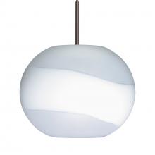 Besa Lighting J-477699-LED-BR-L - Besa Luna LED Pendant For Multiport Canopy Opal Frost Bronze 1x9W LED, 15Ft. Cord