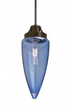 Besa Lighting J-SULUBL-BR - Besa, Sulu Cord Pendant For Multiport Canopy, Blue Bubble, Bronze Finish, 1x60W Mediu