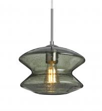 Besa Lighting J-ZENMS-EDIL-SN-L - Besa, Zen Cord Pendant For Multiport Canopy, Moss Bubble, Satin Nickel Finish, 1x8W L