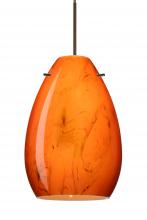 Besa Lighting RXP-1713HB-LED-BR-L - Besa Pendant Pera 6 Bronze Habanero 1x5W LED, 15Ft. Cord